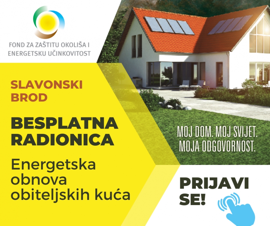 Besplatna radionica o programu sufinanciranja energetske obnove obiteljskih kuća